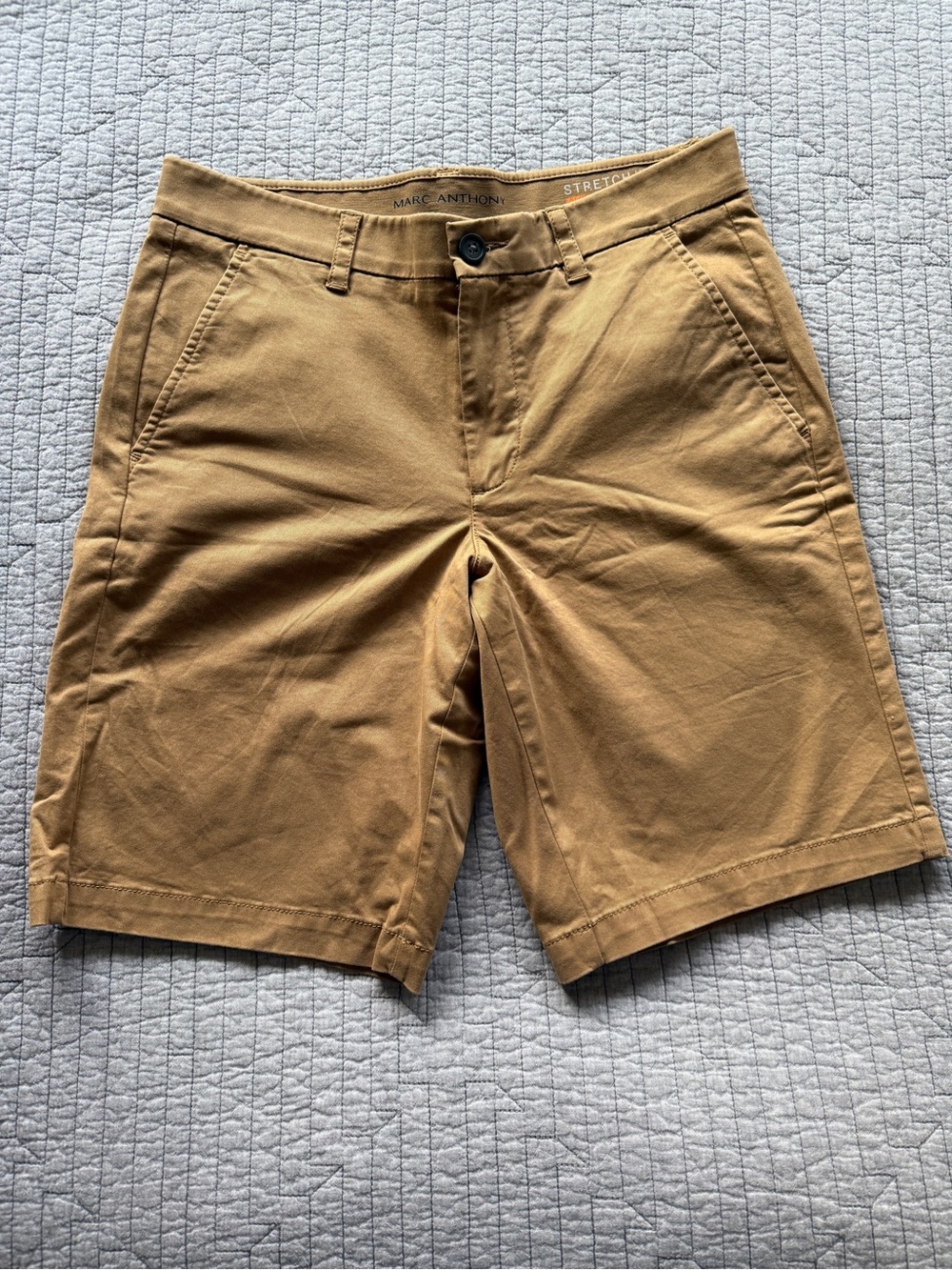 Marc Anthony Men's Tan Stretch Chino Shorts Size 30